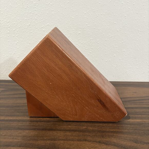 Cutco Homemaker Solid Honey Oak Wood 10-Slot Knife Block Made In USA 8 x 10 x 5 - Picture 4 of 13